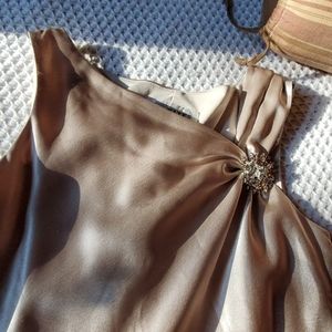 Floor length champagne gown